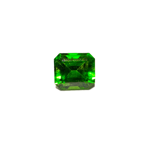 Green gemstone on a white background