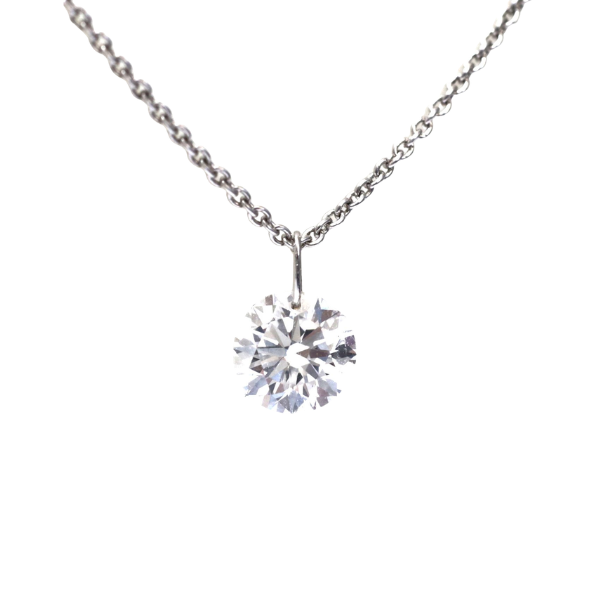 Diamond necklace on a white background